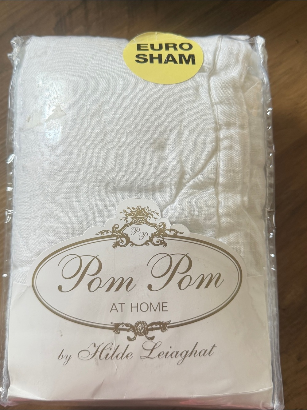 Pom Pom At Home 100% Linen Euro Sham - 28x28 White. NEW